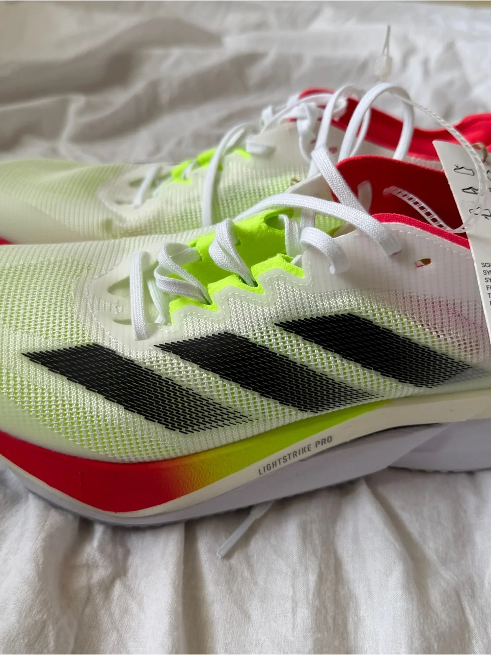 adidas adizero Boston 12 Neon Yellow, Red & Black Lightstrike Pro Running Shoes